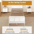 Costway Twin/Full Size Bed Frame with Storage Headboard & Footboard