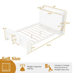 Costway Twin/Full Size Bed Frame with Storage Headboard & Footboard