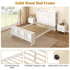 Costway Twin/Full Size Bed Frame with Storage Headboard & Footboard