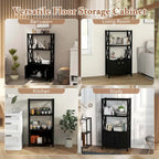 Costway Bathroom Storage Cabinet with Open Shelves & Double Doors - See Details