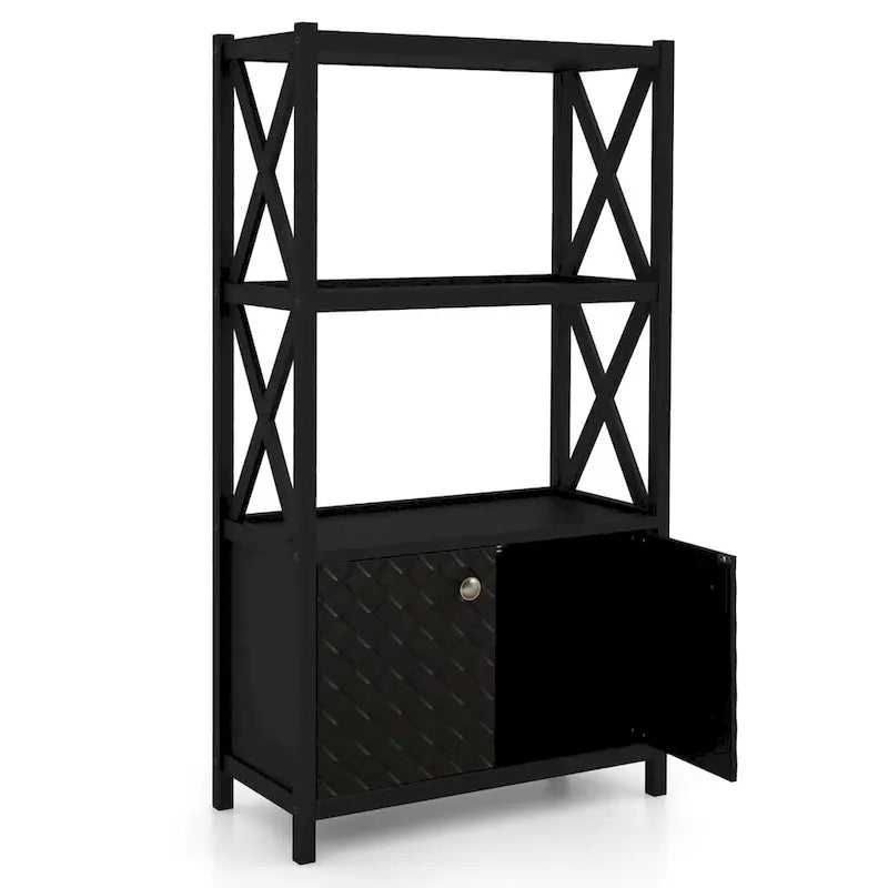 Costway Bathroom Storage Cabinet with Open Shelves & Double Doors - See Details