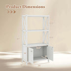 Costway Bathroom Storage Cabinet with Open Shelves & Double Doors - See Details