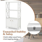 Costway Bathroom Storage Cabinet with Open Shelves & Double Doors - See Details