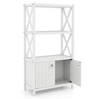 Costway Bathroom Storage Cabinet with Open Shelves & Double Doors - See Details