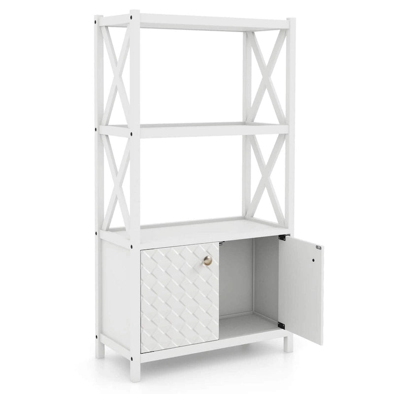 Costway Bathroom Storage Cabinet with Open Shelves & Double Doors - See Details