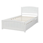 Lit plateforme simple avec deux tiroirs, Blanc