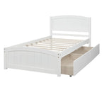 Lit plateforme simple avec deux tiroirs, Blanc