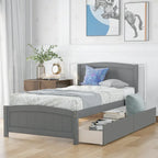 Lit plateforme simple avec deux tiroirs, Blanc