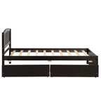 Lit plateforme simple avec deux tiroirs, Blanc