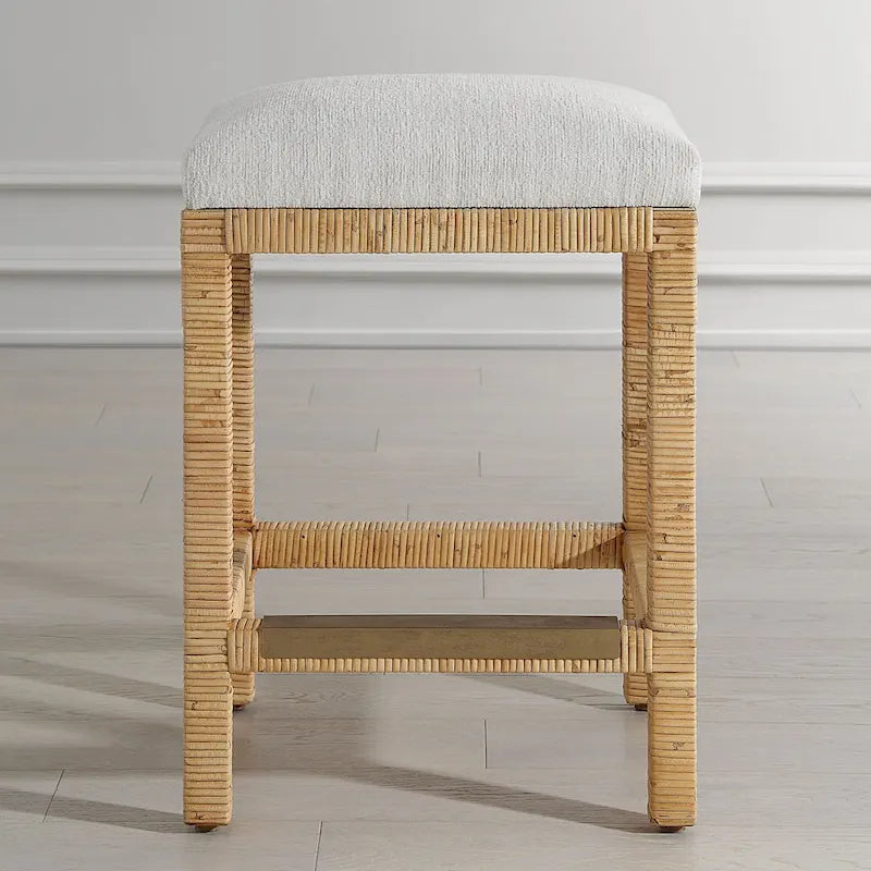 Hand Woven Solid Counter Stool - 26 - Brown