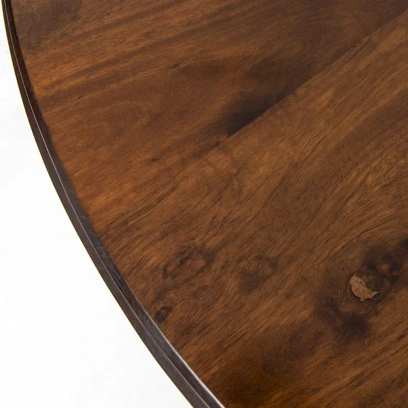 Table à manger ronde Mangolia en bois massif moderne de 48 pouces