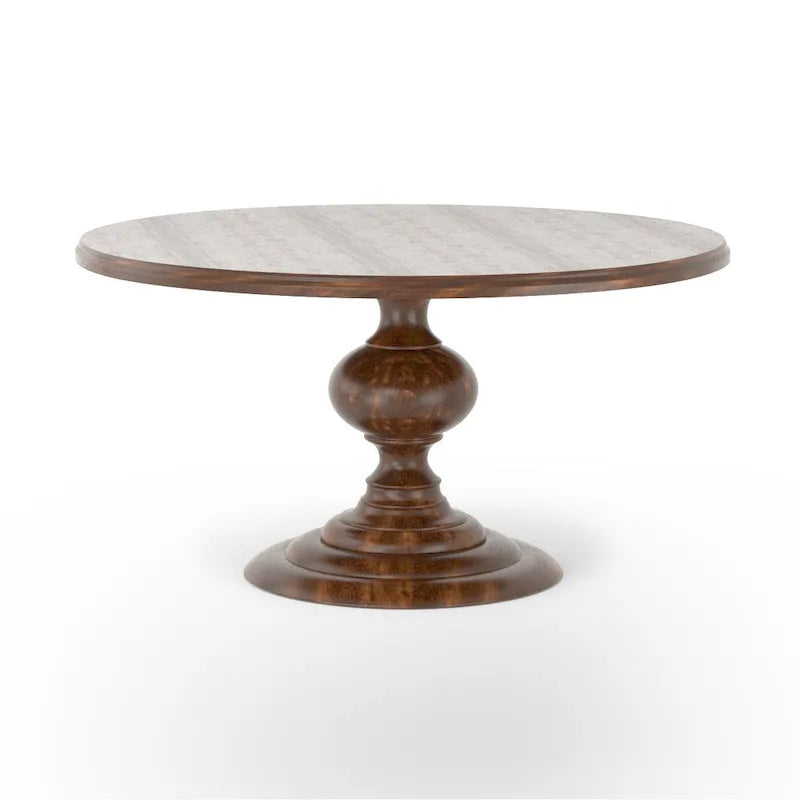 Table à manger ronde Mangolia en bois massif moderne de 48 pouces