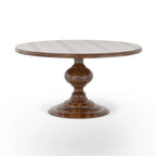Table à manger ronde Mangolia en bois massif moderne de 48 pouces
