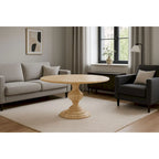 Table à manger ronde Mangolia en bois massif moderne de 48 pouces