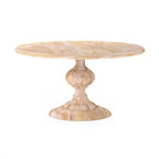 Table à manger ronde Mangolia en bois massif moderne de 48 pouces