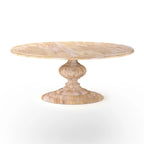 Table à manger ronde Mangolia en bois massif moderne de 48 pouces