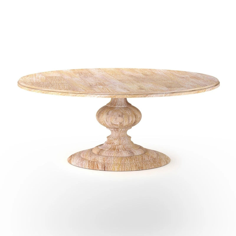 Table à manger ronde Mangolia en bois massif moderne de 48 pouces