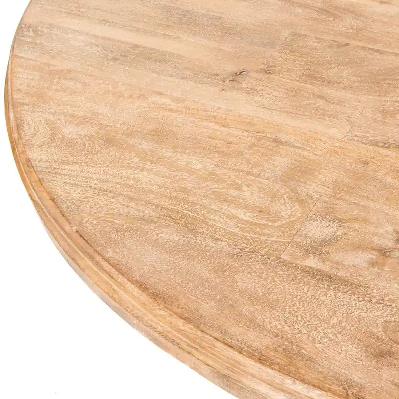 Table à manger ronde Mangolia en bois massif moderne de 48 pouces