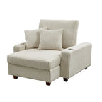 44in Wide Upholstered Chaise Lounge Chair with Adjustable Backrest