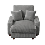 44in Wide Upholstered Chaise Lounge Chair with Adjustable Backrest