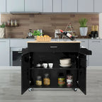 Costway Rolling Kitchen Island Cart Storage Cabinet w/ Towel & Spice