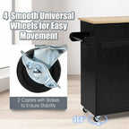 Costway Rolling Kitchen Island Cart Storage Cabinet w/ Towel & Spice