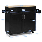Costway Rolling Kitchen Island Cart Storage Cabinet w/ Towel & Spice