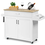 Costway Rolling Kitchen Island Cart Storage Cabinet w/ Towel & Spice