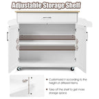 Costway Rolling Kitchen Island Cart Storage Cabinet w/ Towel & Spice