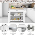 Costway Rolling Kitchen Island Cart Storage Cabinet w/ Towel & Spice