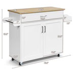 Costway Rolling Kitchen Island Cart Storage Cabinet w/ Towel & Spice