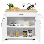 Costway Rolling Kitchen Island Cart Storage Cabinet w/ Towel & Spice