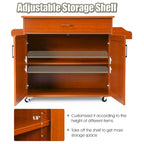 Costway Rolling Kitchen Island Cart Storage Cabinet w/ Towel & Spice
