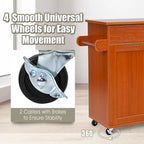 Costway Rolling Kitchen Island Cart Storage Cabinet w/ Towel & Spice