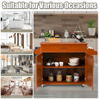 Costway Rolling Kitchen Island Cart Storage Cabinet w/ Towel & Spice