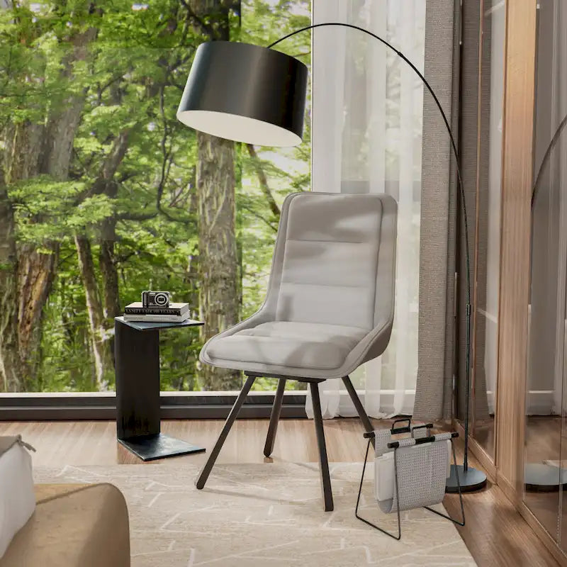 Lot de 2 chaises de salle à manger modernes du milieu du siècle, chaises de salle à manger sans accoudoirs, chaise individuelle minimaliste pivotante