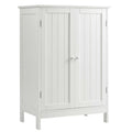 Gymax Bathroom Floor Storage Cabinet Double Door Kitchen Cupboard Shoe