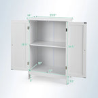Gymax Bathroom Floor Storage Cabinet Double Door Kitchen Cupboard Shoe
