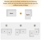 112.2 Chenille Modular L-Shaped Sofa Bed with Free Combination Design and No-Assembly Required