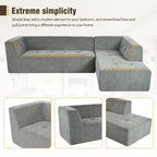 112.2 Chenille Modular L-Shaped Sofa Bed with Free Combination Design and No-Assembly Required