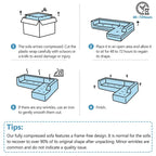 112.2 Chenille Modular L-Shaped Sofa Bed with Free Combination Design and No-Assembly Required