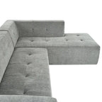 112.2 Chenille Modular L-Shaped Sofa Bed with Free Combination Design and No-Assembly Required