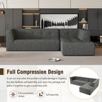112.2 Chenille Modular L-Shaped Sofa Bed with Free Combination Design and No-Assembly Required
