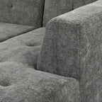 112.2 Chenille Modular L-Shaped Sofa Bed with Free Combination Design and No-Assembly Required