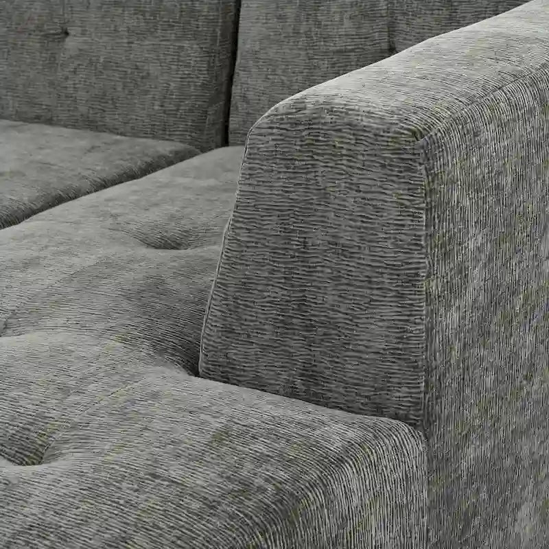 112.2 Chenille Modular L-Shaped Sofa Bed with Free Combination Design and No-Assembly Required