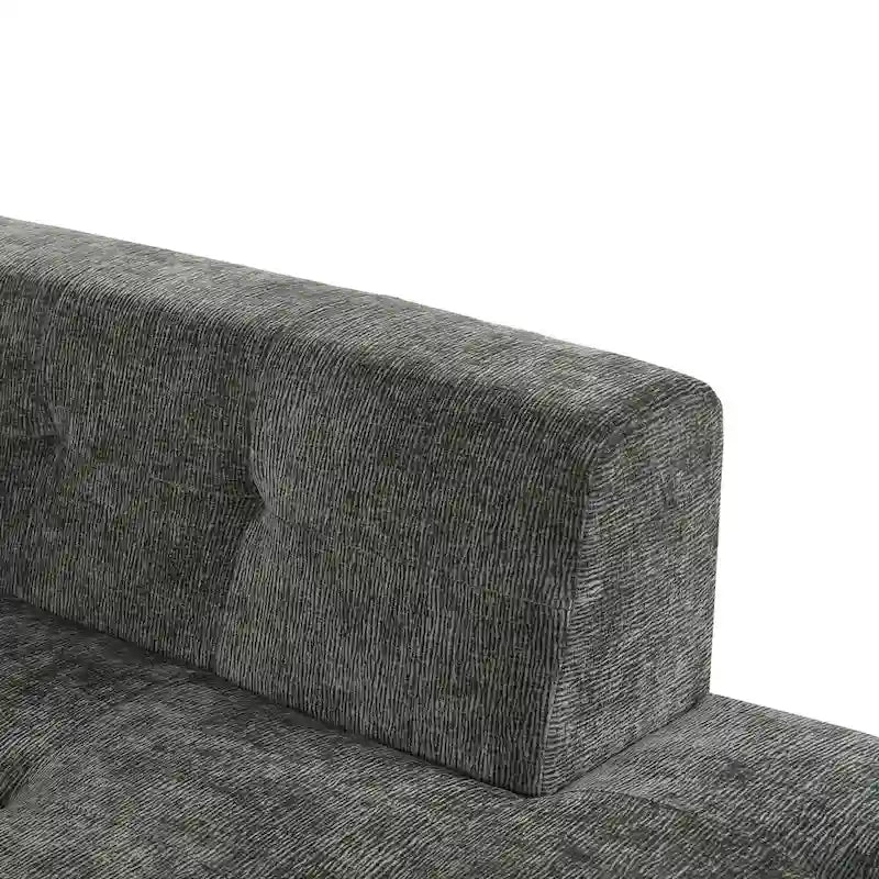 112.2 Chenille Modular L-Shaped Sofa Bed with Free Combination Design and No-Assembly Required