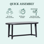 Middlebrook Modern Rustic Solid Oak Wood 70-inch Oval Dining Table