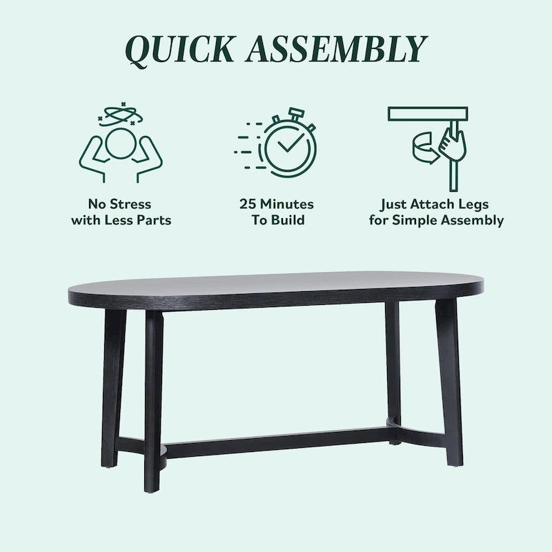 Middlebrook Modern Rustic Solid Oak Wood 70-inch Oval Dining Table