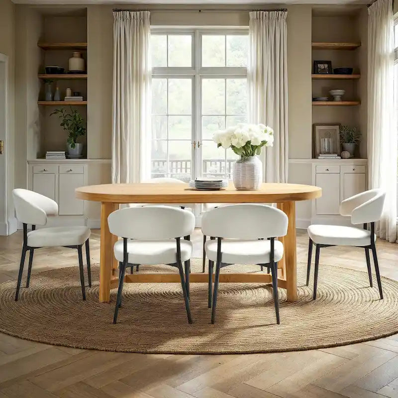 Middlebrook Modern Rustic Solid Oak Wood 70-inch Oval Dining Table
