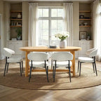 Middlebrook Modern Rustic Solid Oak Wood 70-inch Oval Dining Table